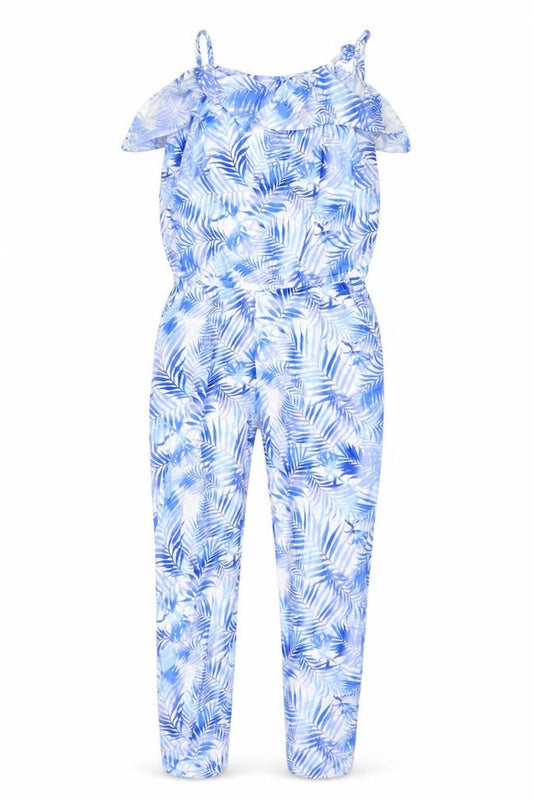 H&M Girls Blue Floral Jumpsuit - Size 14 Years, Sleeveless