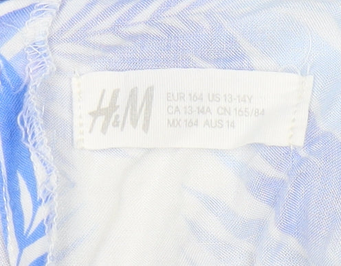H&M Girls Blue Floral Jumpsuit - Size 14 Years, Sleeveless