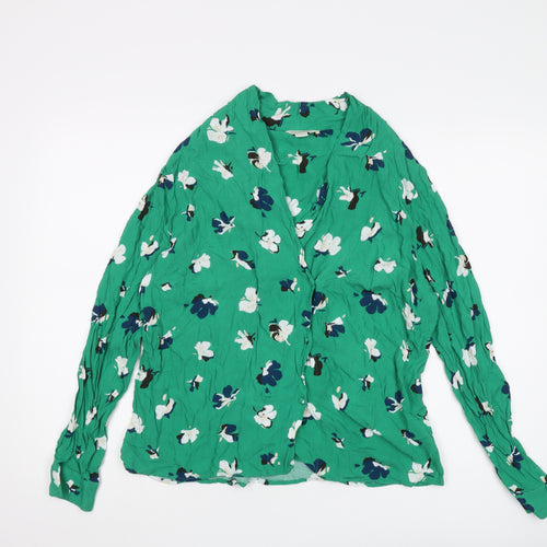 Monsoon Women's Green Floral Blouse, Size 14, Viscose