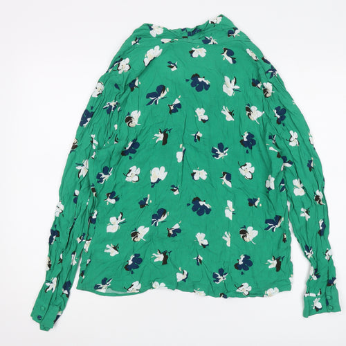 Monsoon Women's Green Floral Blouse, Size 14, Viscose