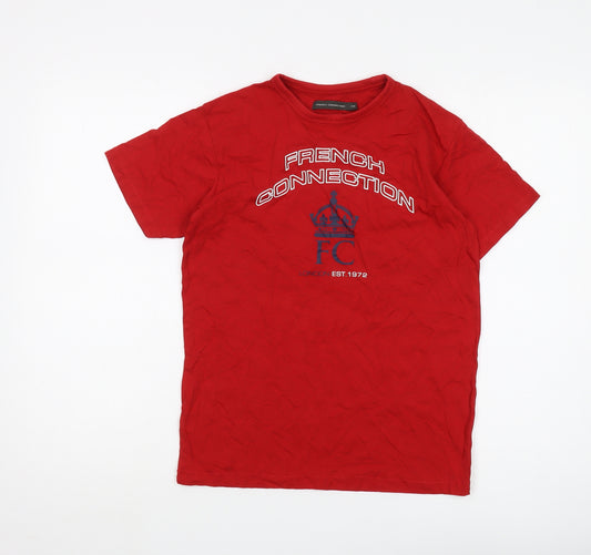 French Connection Boys Red Graphic T-Shirt, Size 11-12 Years