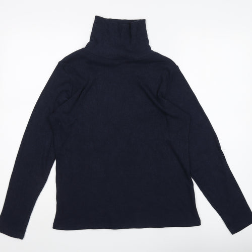 ISLE Essentials Women's Blue Roll Neck Jumper Size S