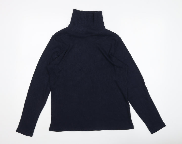 ISLE Essentials Women's Blue Roll Neck Jumper Size S