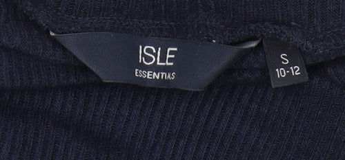ISLE Essentials Women's Blue Roll Neck Jumper Size S