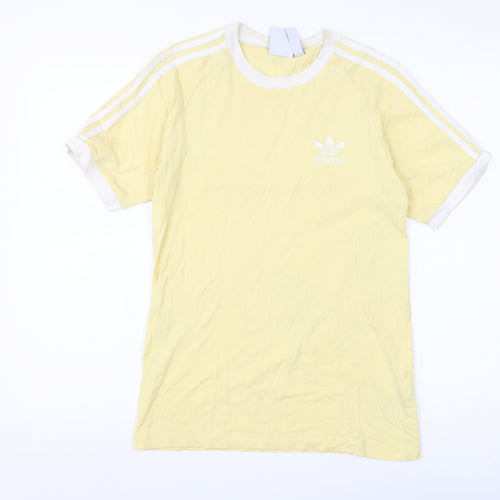 Adidas Yellow Ringer T-Shirt XS Unisex Short Sleeve