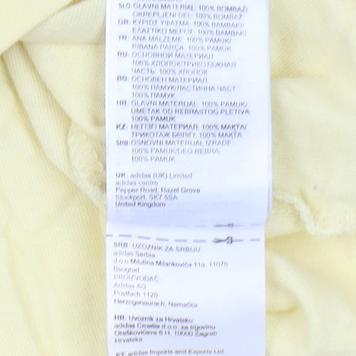 Adidas Yellow Ringer T-Shirt XS Unisex Short Sleeve