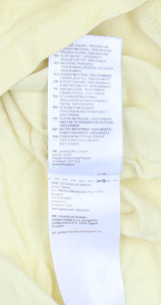 Adidas Yellow Ringer T-Shirt XS Unisex Short Sleeve