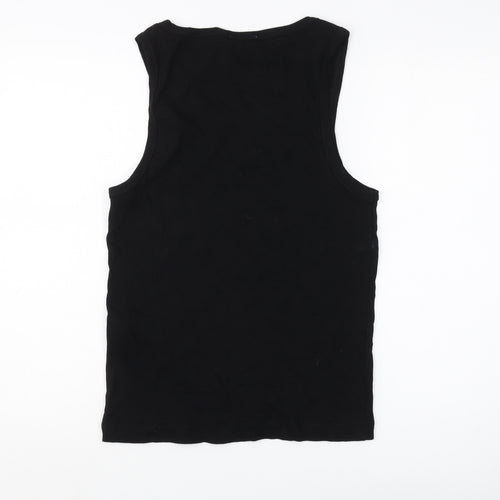 Zara Women's Black Cotton Tank Top Size L