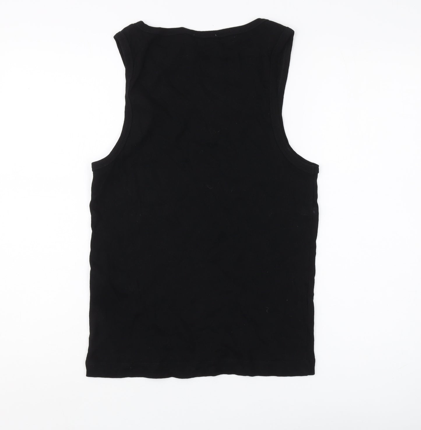 Zara Women's Black Cotton Tank Top Size L
