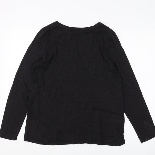 Christian Siriano Black Long Sleeve Women's T-Shirt L