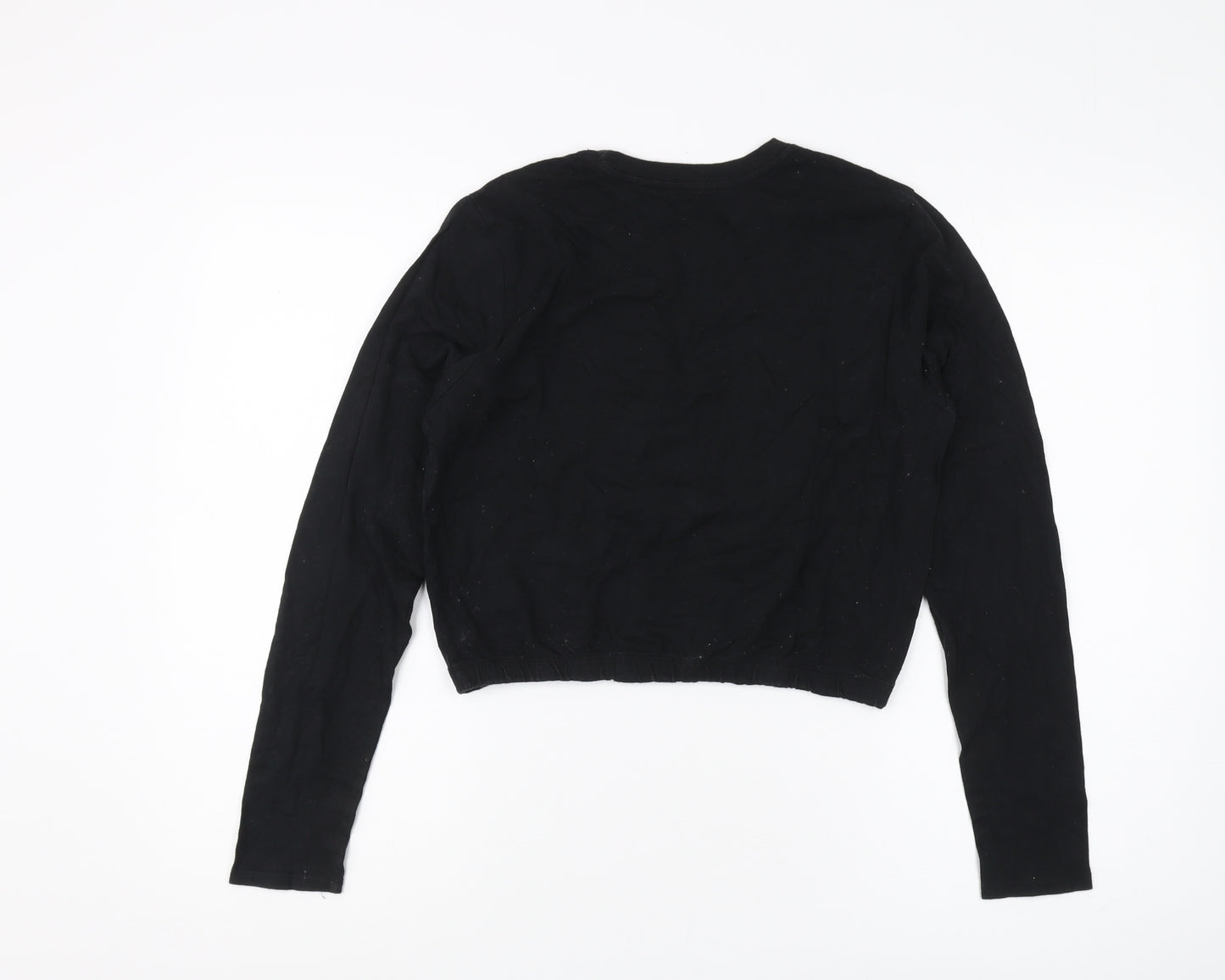 Hollister Women's Black Cropped T-Shirt XS