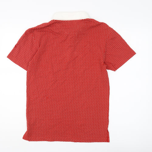 Swade Men's Red Polka Dot Short Sleeve Polo M