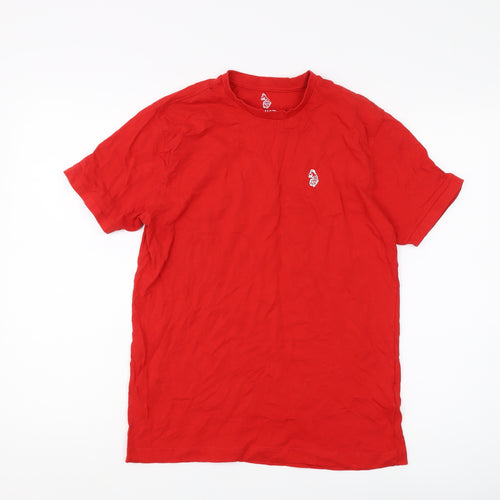 Luke Men's Red Medium Cotton Crew Neck T-Shirt