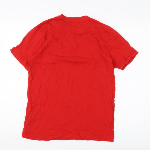 Luke Men's Red Medium Cotton Crew Neck T-Shirt