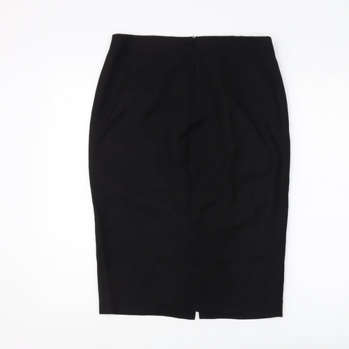 Massimo Dutti Women's Black Pencil Midi Skirt Size 12