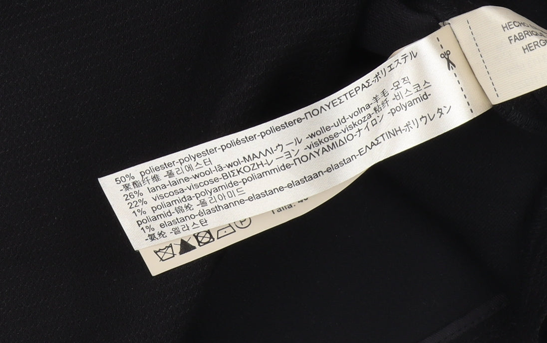 Massimo Dutti Women's Black Pencil Midi Skirt Size 12
