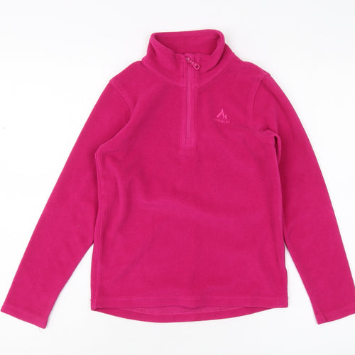 McKinley Girls Pink Fleece 1/2 Zip Sweatshirt - Size 8 Years
