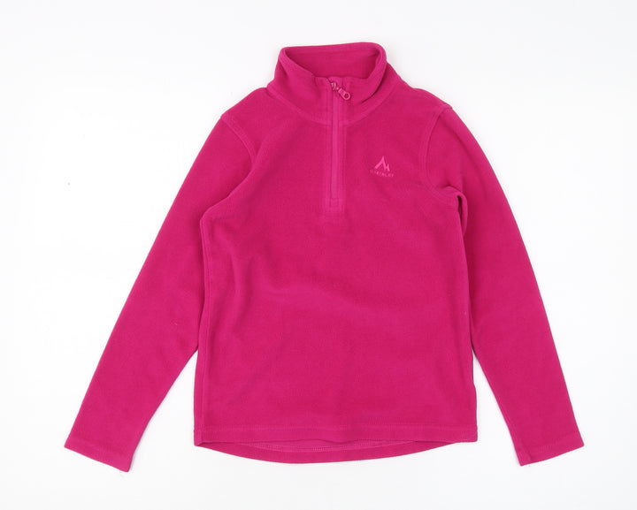 McKinley Girls Pink Fleece 1/2 Zip Sweatshirt - Size 8 Years
