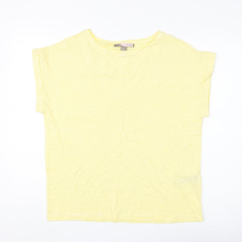 Forever 21 Women's Yellow Striped T-Shirt S