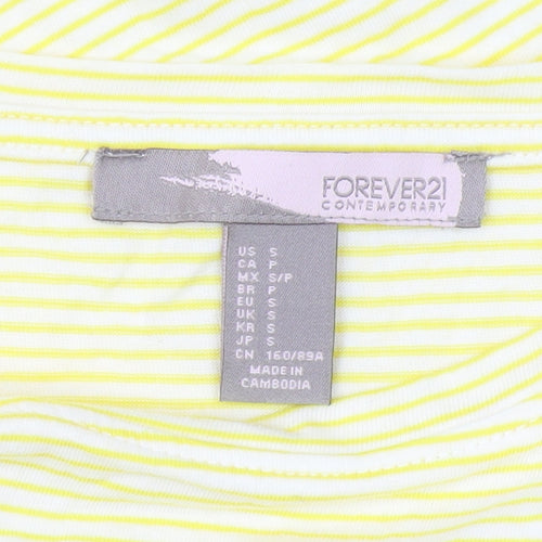 Forever 21 Women's Yellow Striped T-Shirt S