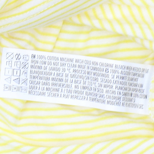 Forever 21 Women's Yellow Striped T-Shirt S