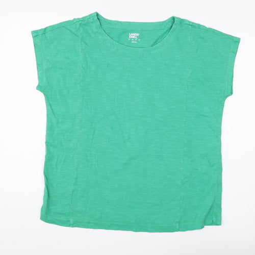 Lands' End Women's Green Sleeveless T-Shirt, S
