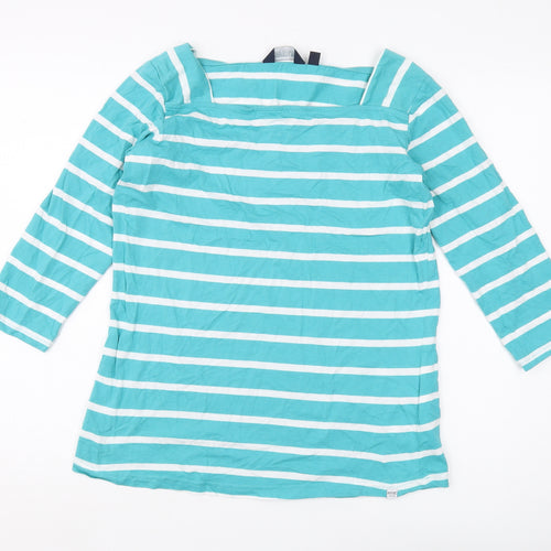Regatta Women's Blue Striped Boat Neck Top, Size 16