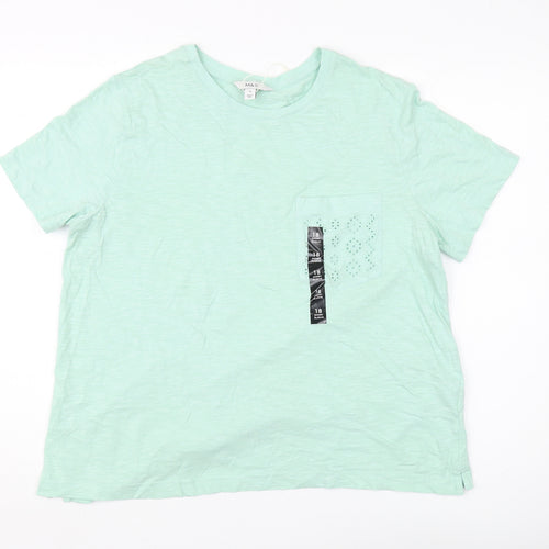 Marks and Spencer Women's Green T-Shirt Size 18