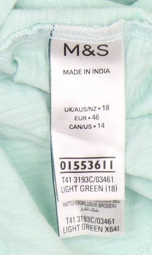 Marks and Spencer Women's Green T-Shirt Size 18