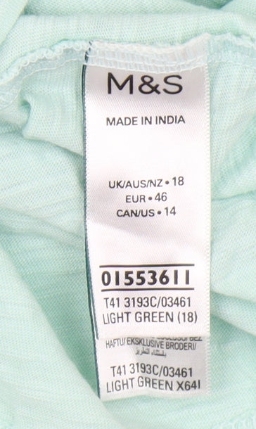 Marks and Spencer Women's Green T-Shirt Size 18