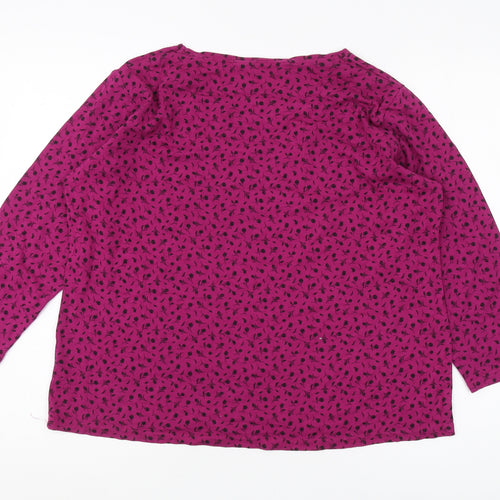 Isle Women's Pink Floral Blouse, Round Neck, Size L