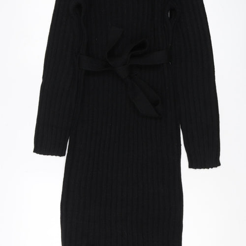 Brave Soul Women's Black Midi Bodycon Dress Size 10