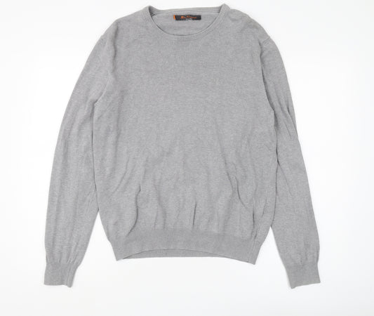 Ben Sherman Men's Grey Pullover Jumper, Medium