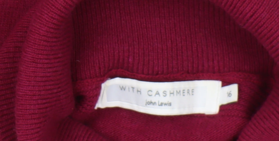 John Lewis Women's Red Pullover Jumper Size 16