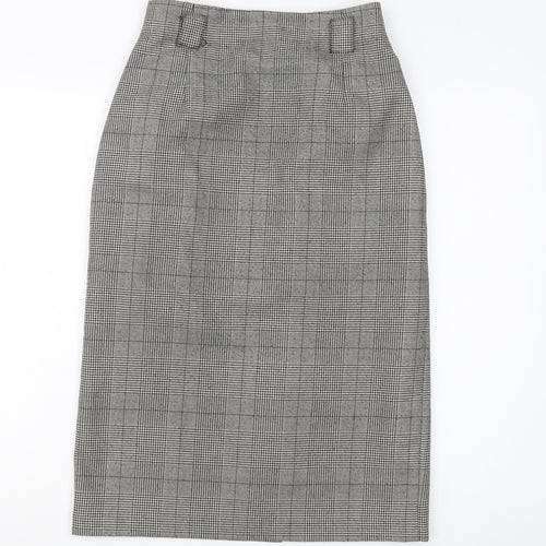 St Michael Women's Black Check Pencil Skirt Size 10