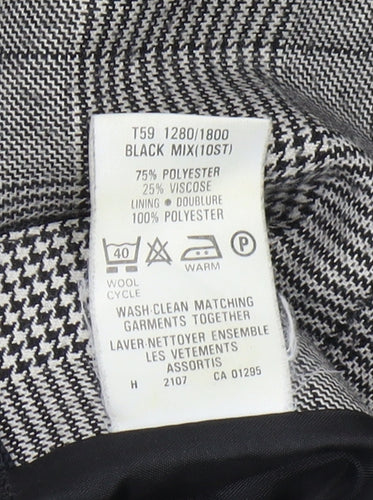 St Michael Women's Black Check Pencil Skirt Size 10