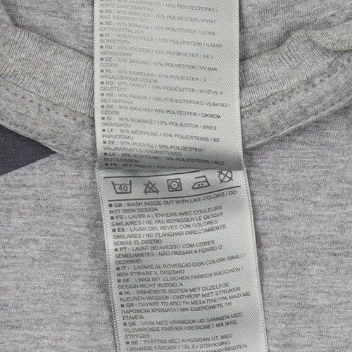 Nike Men's Grey Crew Neck Graphic Print T-Shirt L