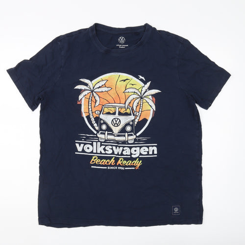 Volkswagen Men's Blue Beach T-Shirt, Large