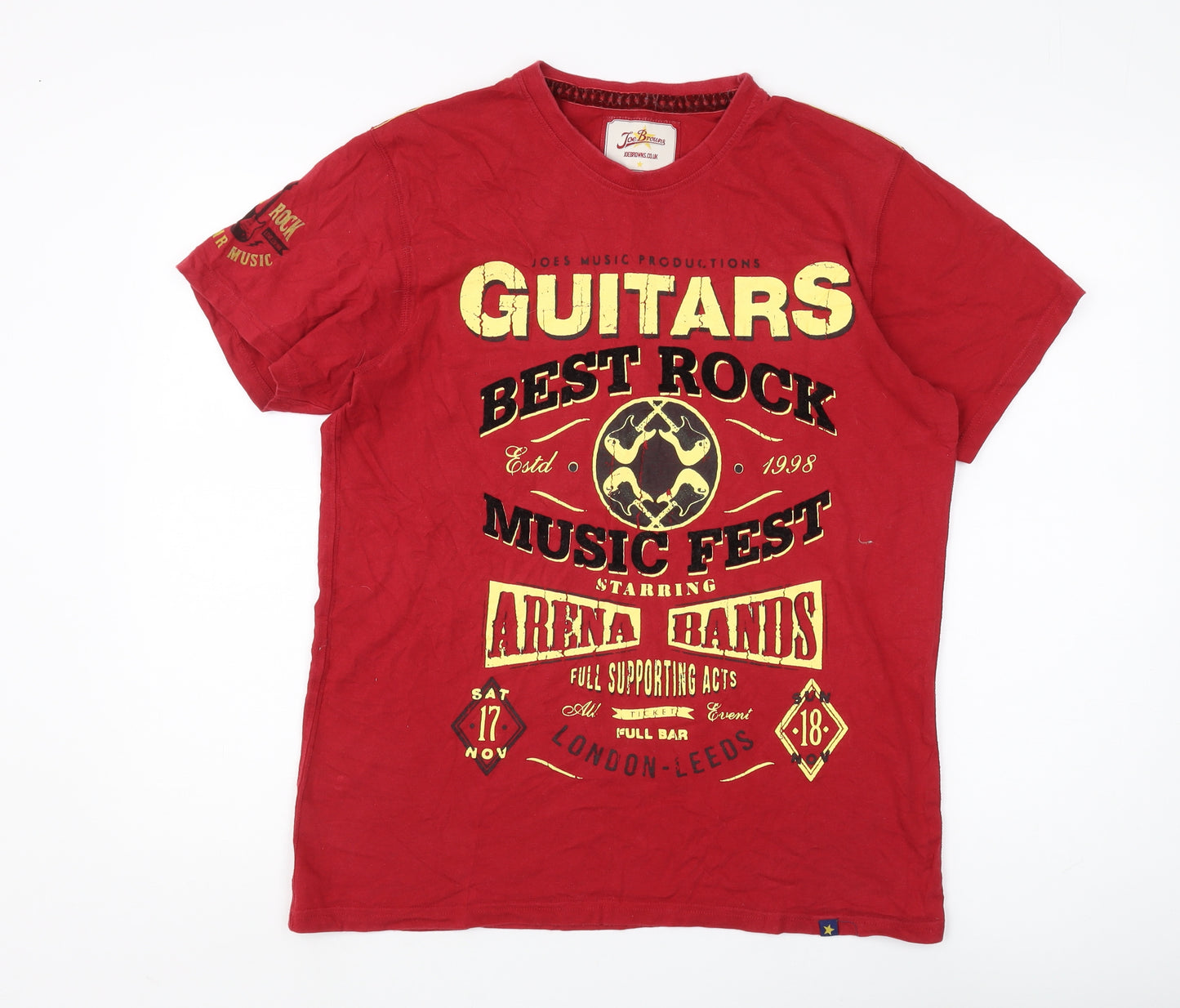 Joe Browns Men's Red Graphic Music Festival T-Shirt M