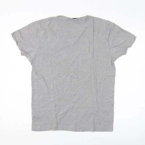Jack & Jones Men's Grey Graphic Print T-Shirt L
