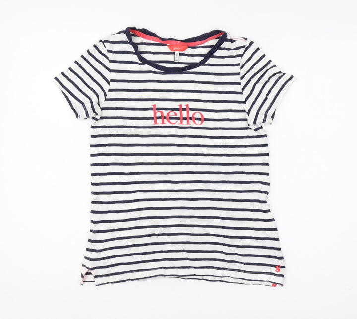 Joules Women's Striped T-Shirt, Size 8, Navy/White, Cotton