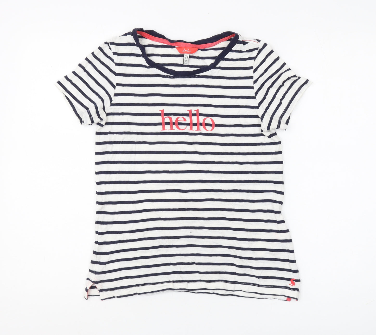 Joules Women's Striped T-Shirt, Size 8, Navy/White, Cotton