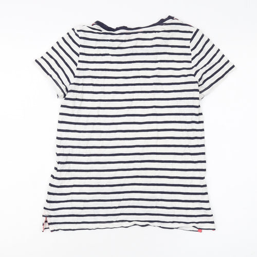 Joules Women's Striped T-Shirt, Size 8, Navy/White, Cotton