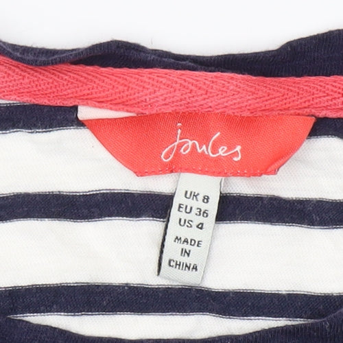 Joules Women's Striped T-Shirt, Size 8, Navy/White, Cotton