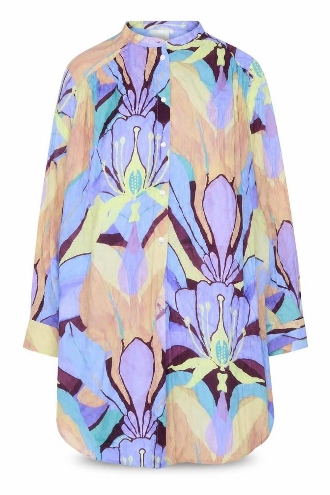 Front view of Weekday Women's Multicoloured Floral Button-Up Shirt