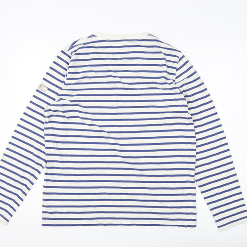 Joules Women's Blue Striped Long Sleeve T-Shirt M