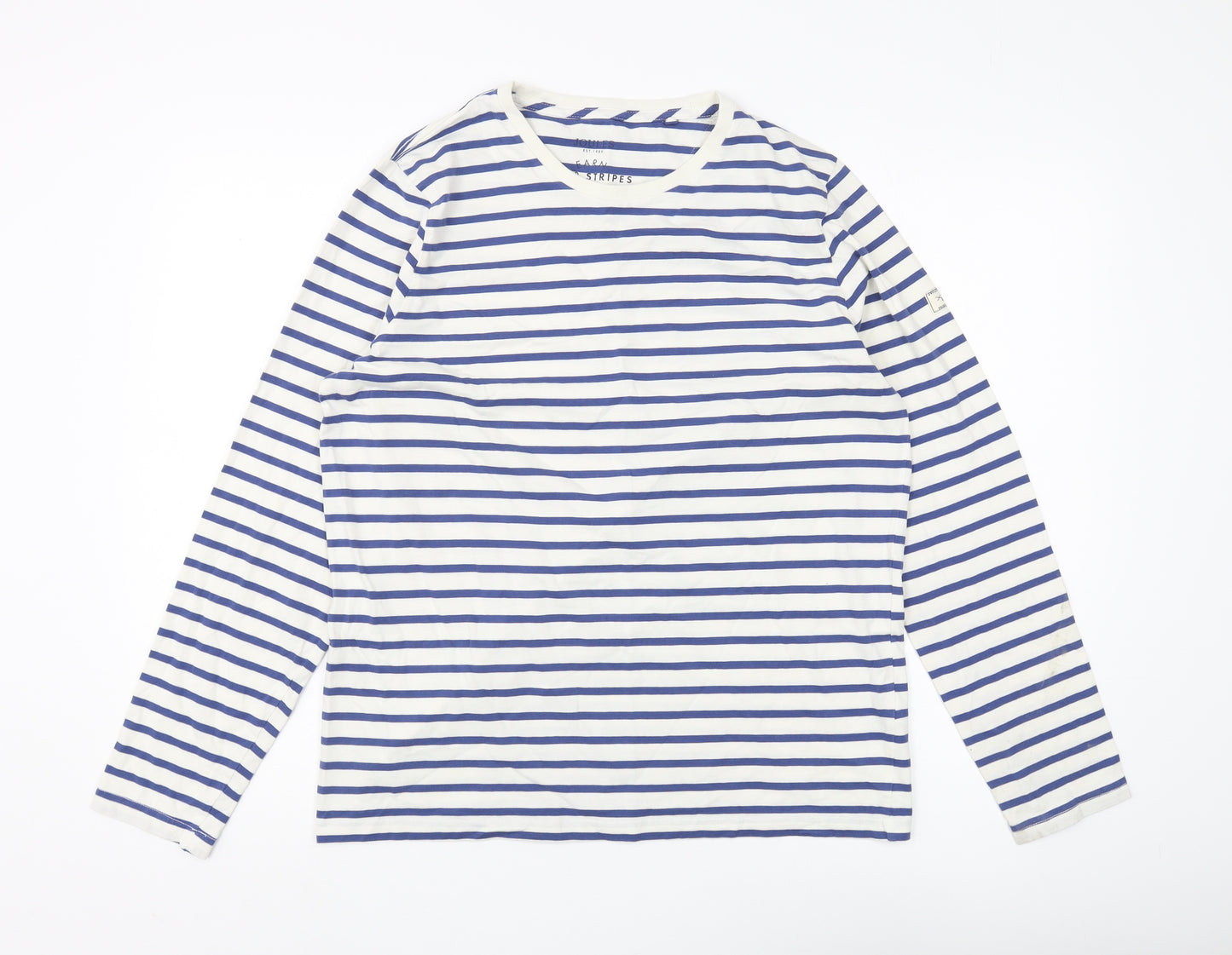 Joules Women's Blue Striped Long Sleeve T-Shirt M
