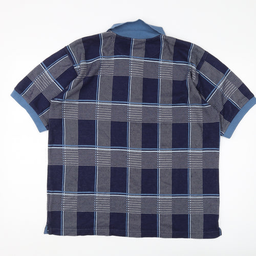 Head Men's Blue Plaid Short Sleeve Polo, Size L