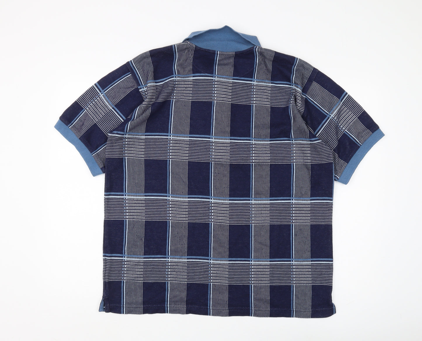 Head Men's Blue Plaid Short Sleeve Polo, Size L