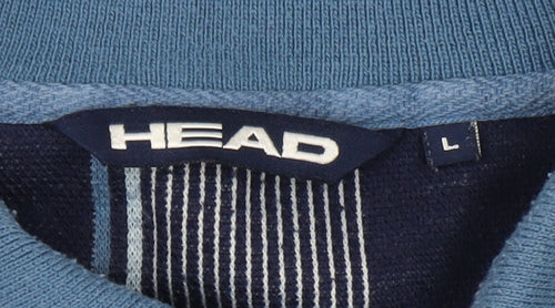Head Men's Blue Plaid Short Sleeve Polo, Size L
